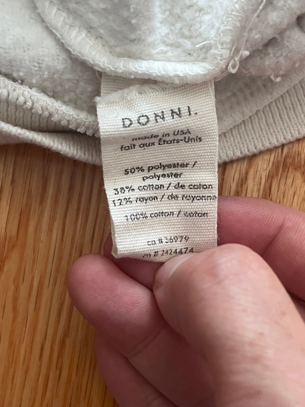 DONNI Eco Fleece Polo Sweatshirt in Powder - Picture 8 of 8